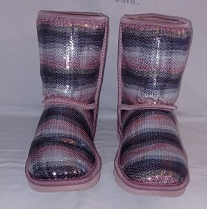 UGG Pink & Gray Sequins Boots Size7
